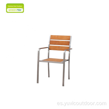 Silla de comedor de tablero de teca ancha de estilo ocio europeo